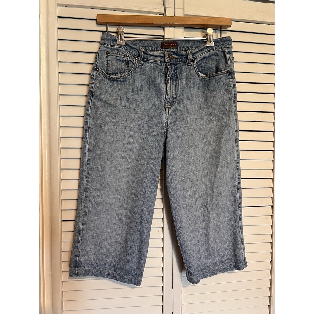 DUCK HEAD Women's Size 10 Jeans CROPPED Pants Capris Stretch Mid Rise Lite Wash